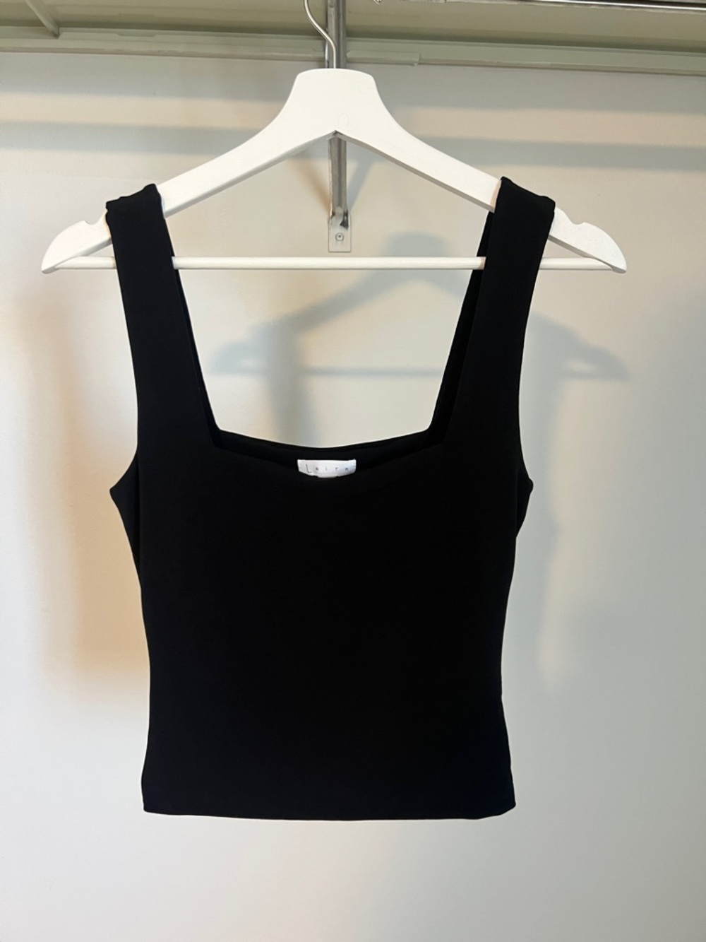 Black Leith Square Neck Tank Top